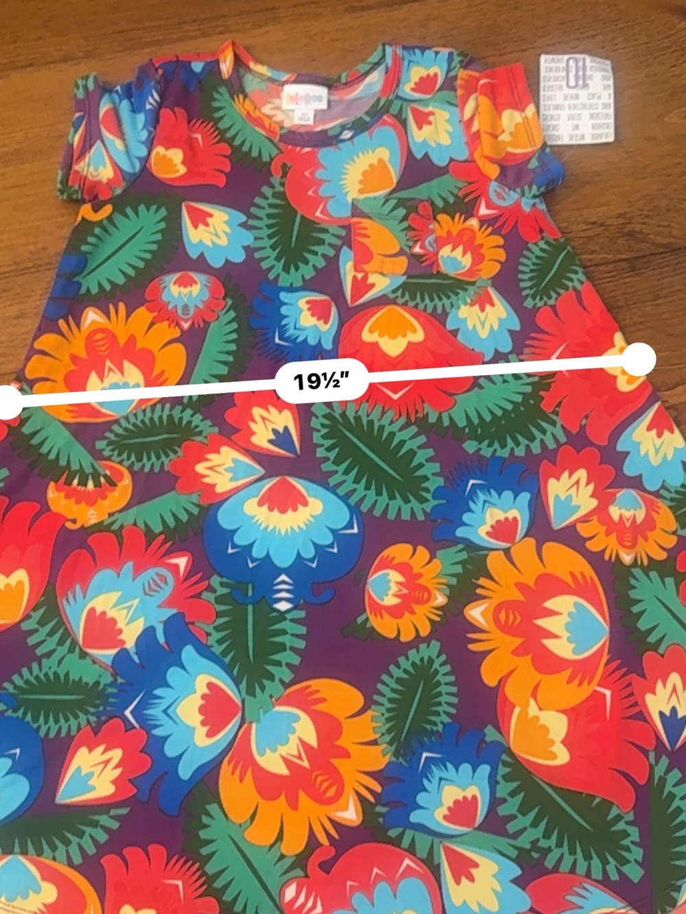 LuLaRoe Bright Multi Floral Scoop Neck Top - Picture 7 of 8